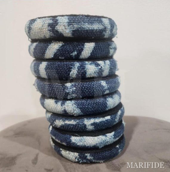 Bamileke Ndop Cloth Bangle | Handwoven African Fabric Bracelet | Cameroon Heritage Jewelry
