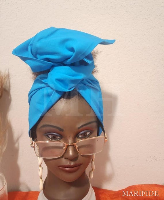 African Cotton Wired Head Wrap | Boho Turban Kente Style | Natural Hair Cultural Scarf | Gift