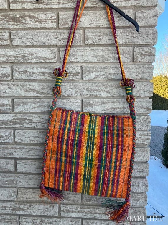 Bamenda Raffia Crossbody Bag Handwoven | African Fringe Traditional | Bamileke Grassfields Style
