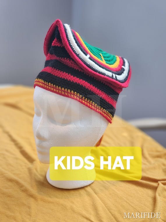Kids Toghu Bamenda Hat/| African Bamileke Children cap/Traditional hat | Heritage Gift
