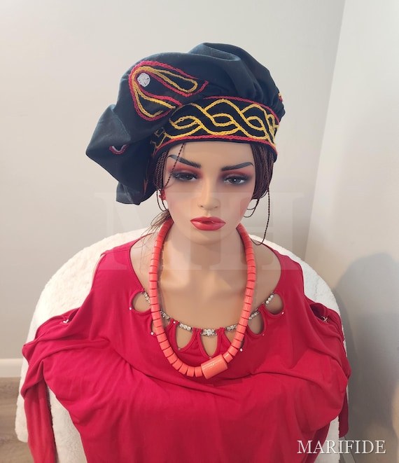 Bamileke Handwoven Hat | Traditional Cameroon Toghu Cap | African Luxury Heritage | Unisex